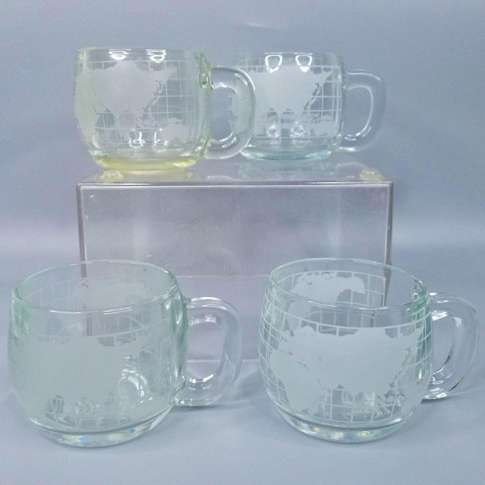 Nestle Nescafe Coffee Cup Mugs World Globe Vintage